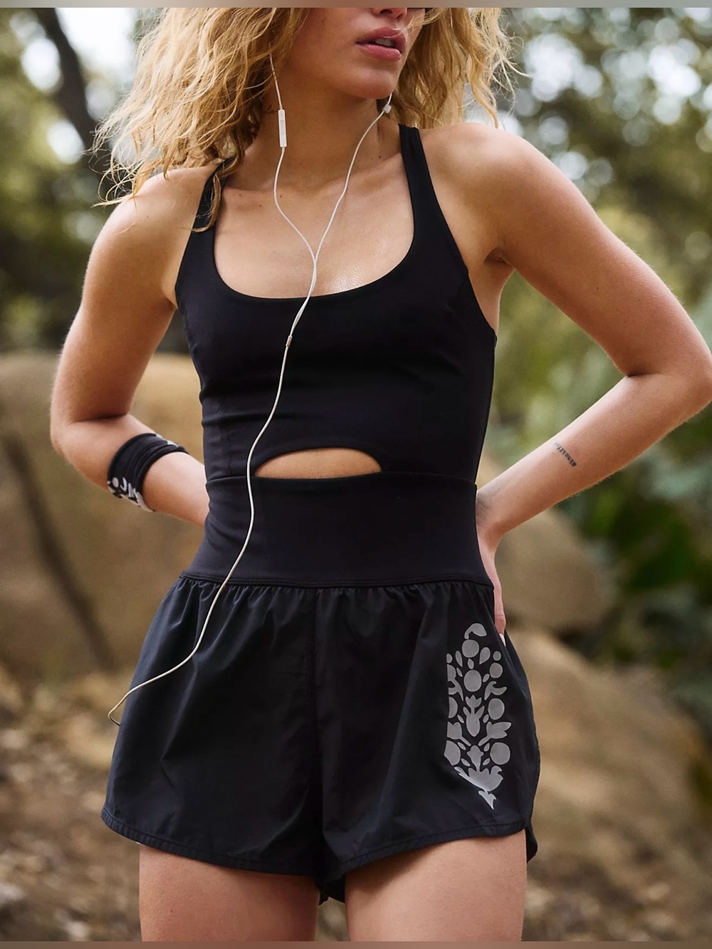 Free People Movement Righteous Reflective Logo Runsie - Black Size XS